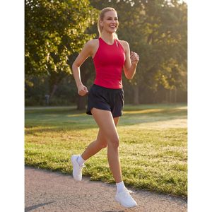 Womens Workout Tank Top <b>Halter</b> <b>Neck</b> Built In <b>Bra</b> Yoga Fitness Sleeveless Fitted Gym Clothes Sweat Wicking Quick Dry Spandex - Product Image 5