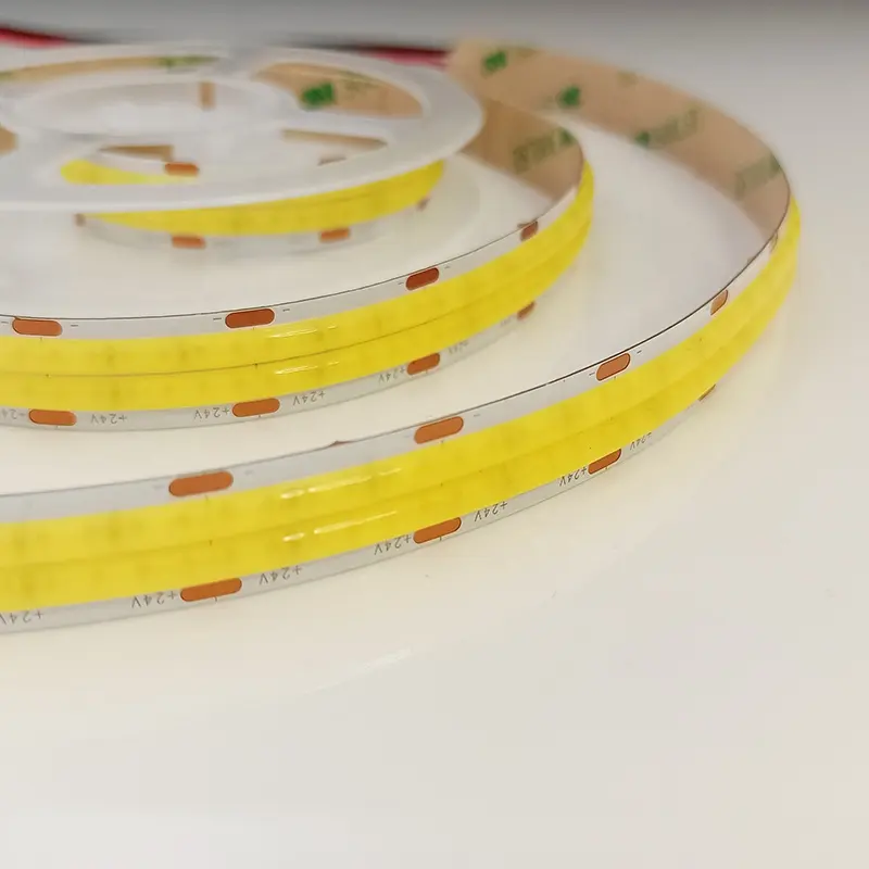 Super Bright 3300lm 2200lm Double Line Cob Led Strip CRI>90 12mm Width 24V 24W 30W White For Illumination