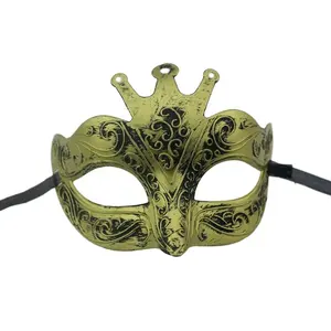 Máscara masculina cosplay king crown, máscara de máscara venética, mardi gras, meia face, máscara de festa de baile
