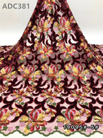 Tissu en dentelle à sequins africains, maille brodée, guipure élastique, 100% polyester pour robes