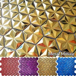 Piastrelle <span class=keywords><strong>Mosaico</strong></span> 3D da Parete in Metallo per Interni, Materiale Decorativo per Rivestimento, Capacità di Soluzione di Design Grafico, Stile Moderno - Product Image 1