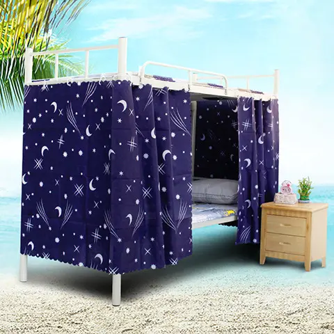 Dorm Bed Curtains Breathable Dustproof Single Sleeper Bed Canopy Blackout Cloth