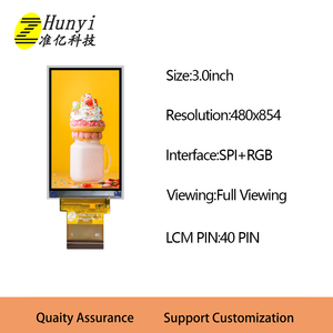 شاشة عرض LCD TFT مقاس 3.0 بوصة بدقة 480×854 وواجهة SPI+RGB من الشركة المصنعة الأصلية تدعم شاشة لمس عادية سوداء، صنع في الصين؛ قوانغدونغ - Product Image 2