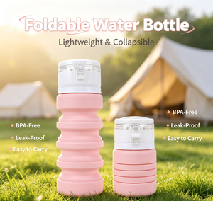 Bouteille d'eau pliable en silicone de 400 ml, anti-fuite, pour sports de plein air, avec paille, pour boire directement, réutilisable, sûre, pour adultes, logo personnalisé - Product Image 3