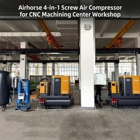 Compresseur d'air à vis 4-en-1 Airhorse 10HP 39 CFM 116 PSI 80 Gal PM VSD 7.5KW 8 Bar 300L CE ASME pour atelier de réparation automobile