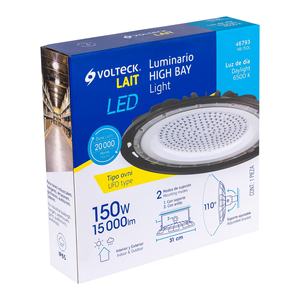 Volteck 150 W alta baia per luce a LED HB-150L IP65 per magazzino fabbrica di illuminazione durevole in alluminio e plastica Luminario Dialu - Product Image 1