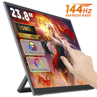 Monitor LCD Portátil de 23.8 Pulgadas, 1080P, 144Hz, HDR, Pantalla Táctil IPS, Extensor de Monitor para Portátil con Logotipo, para Uso en Oficina, Disponible en Stock