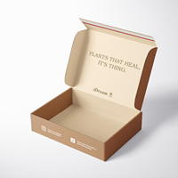 Boîte d'expédition personnalisée en carton kraft avec fermeture éclair à déchirement facile, en carton ondulé et pelliculage mat pour l'envoi et l'emballage