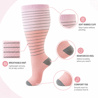 Chaussettes de compression rayées mi-hautes pour le sport, course à pied, cyclisme, fitness, logo personnalisé OEM pris en charge
