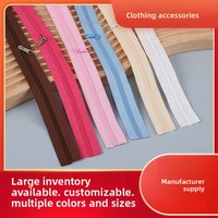 Fermetures éclair longues invisibles en nylon coloré avec dents personnalisées pour accessoires textiles de maison et vêtements - Housse de coussin, housse de couette