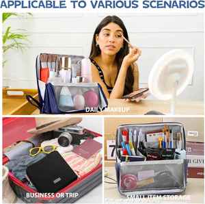 <b>Makeup</b> <b>Bag</b>, Standing <b>Makeup</b> <b>Bag</b> Portable,Multi-Purpose Large Capacity,Waterproof <b>with</b> <b>Compartments</b>,Travel-Friendly - Product Image 6