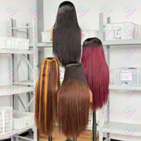 Perruque Lace Frontale Complète 13x6 en Cheveux Naturels Vietnamiens Bruts Alignés avec les Cuticules, Ombre Marron, Sans Colle, HD, Perruque en Cheveux Humains