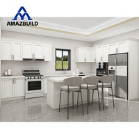 Meuble de cuisine modulaire de style Shaker en pierre frittée et MDF, respectueux de l'environnement, pour villa, AMAZBUILD