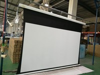 Écran de projection motorisé 120 pouces 4:3 avec tension d'onglet-Écran déroulant électrique HD pour cinéma maison et bureau