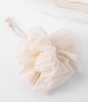 Éponge de bain en coton biologique biodégradable sans plastique, fleur de douche exfoliante douce, éponge en chanvre en maille
