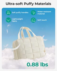 Ultra-Soft Puffy <b>Nylon</b> Hanging Toiletry <b>Bag</b> with Water-Resistant Spacious Capacity 360. Swivel Hook for Tidy Travel Daily - Product Image 3
