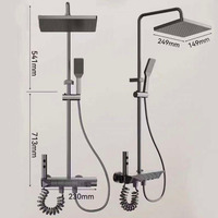 Nuevo Diseño de Grifo Mezclador Termostático para Ducha, Sistema de Lluvia Suave Tipo Piano con Válvula de Cerámica para Villas y Apartamentos