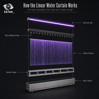 Fontaine murale numérique Water Crown avec rideau d'eau, LED RGB, motifs ondulés et de bandes, écran d'eau mural intérieur pour hall d'entrée et salle d'exposition
