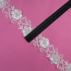 Tự làm may may haberdashery phụ kiện ren trang phục nặng thêu handmade thủy tinh đính cườm lưới ren TRIM vải - Product Image 4