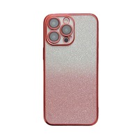 Coque avec protection d'objectif intégrée et filet anti-poussière, TPU électroplaqué dégradé scintillant pour 12/XR/13/14/15 Mini
