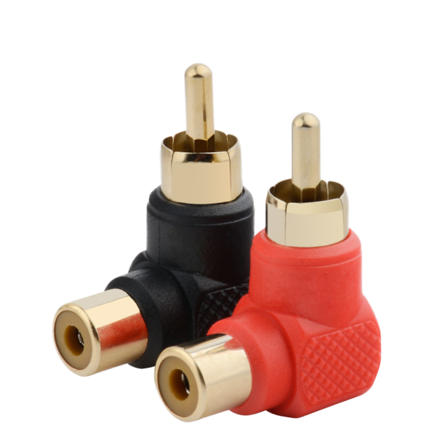 90 Degree RCA Right Angle Connector Plug Adapters Male to Female M/F 90 Degree Elbow Audio Adapter