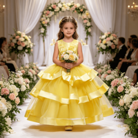 Robe en tulle pour enfants, robe de soirée sans manches, tenue de fête d'anniversaire pour bébé fille, robe de demoiselle d'honneur pour mariage, robe de princesse pour enfants