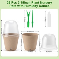 Lot de 35 pots de fleurs de bureau écologiques en fibres végétales avec trous respirants, conception intelligente à plusieurs fentes pour une plantation intérieure saine
