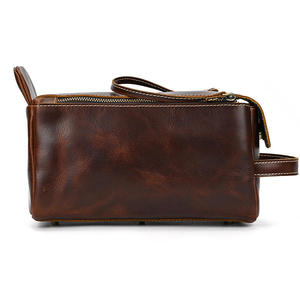 Bolsos de Mano Retro de Cuero Vacuno Andong para Hombre, Bolsa de Cosméticos Multifuncional de Gran Capacidad, Bolsa de Aseo, Bolsa de Almacenamiento - Product Image 3