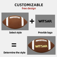 WITSAR – Ballon de football américain et de rugby de haute qualité, taille 9/6/3, en cuir PU, avec logo, portable, pour entraînement et matchs – Approvisionnement direct usine