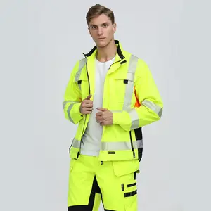 120 GSM Yellow Hi vis Reflective Working FR Workwear Uniform for Engineer Safety Clothing Warning Welding Jacket