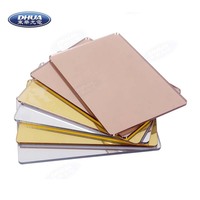 Feuille épaisse de miroir A4, taille personnalisée 1mm 2mm 3mm, en plastique, or rose