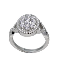 Anillo de Boda para Mujer al por Mayor, de Tres Hileras, con Eslabones Cubanos y Pavé de Circonitas, Chapado en Rodio, Plata de Ley S925, Joyería de Moda