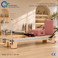 Reformer Pilates Kayu Maple Full-Track dengan Palang Pulley yang Dapat Disesuaikan untuk Latihan Inti Studio Kebugaran Profesional