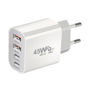 Chargeur mural USB 45W 4 ports, 2 USB-A, 2 USB-C, QC3.0 PD, adaptateur de charge rapide pour voyage, bureau, maison - Product Image 2
