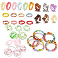 Usine en gros Esthétique Acétate Coloré Résine Acrylique Lucite Épais Ouvert Anneaux Ronds Pour Femmes Filles Bijoux Accessoire Cadeaux