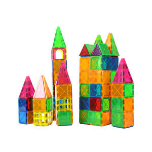 Tuiles magnétiques colorées Puzzle éducatif blocs de construction pour enfants <span class=keywords><strong>bloc</strong></span> magnétique jouets avec aimants pièces de recharge - Product Image 1