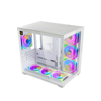 Boîtier PC ATX Full Tower MANMU OEM Blanc Gaming Transparent en Acier et Alliage d'Aluminium 7 Emplacements d'Extension en Stock