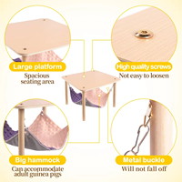 Lit suspendu en bois pour petits animaux, hamster, cochon d'Inde, avec support en bois, plateforme, maison pour hamster