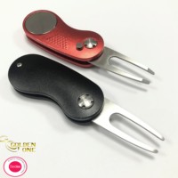 Offre Spéciale logo personnalisé accessoires de réparation pliables outils magnétiques de golf divot en métal avec marqueur de balle