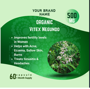 Cápsulas Naturales de Vitex Negundo, Suplemento Herbal Orgánico para la Salud del Sistema Nervioso a Base de Extracto de Plantas - Product Image 2