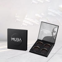 Boîte d'emballage personnalisée pour palette de fards à paupières noirs, boîte rigide en carton pour maquillage avec miroir et fermeture magnétique