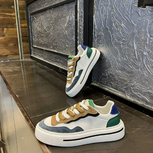 Baskets de course respirantes en maille à lacets pour hommes, bout rond, collection Printemps-Été 2026, semelle épaisse, chaussures de sport multicolores - Product Image 4