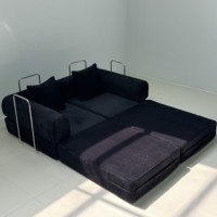 Canapé-lit pliable en velours côtelé beige 2026, convertible avec oreillers pour salon et appartement – Offre Spéciale