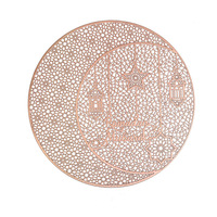Napperon de table rond Ychon en PVC de 38 cm, grande taille, pour l'Aïd Ramadan, décoration de table pour les fêtes islamiques musulmanes à la maison