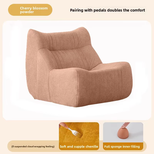 Nuevo Sofá Individual Fácil de Limpiar, Tapicería de Pana, Diseño de Costuras Verticales, Silla Decorativa para Apartamento o Estudio - Product Image 3