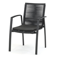 Meubles de jardin en métal, chaises de restaurant à siège unique pour hôtel, chaises de patio en corde, chaises d'extérieur empilables
