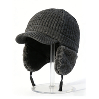 Gorros de Invierno con Orejeras, Gorro de Trapper Forrado de Felpa para Clima Frío, Gorros de Invierno para Hombre, Gorro de Invierno Masculino