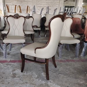 High-End americano intagliato in legno massello sedia da pranzo schienale morbido casa Hotel Box sedia ristorante Design moderno in <span class=keywords><strong>pelle</strong></span> Pu sedia - Product Image 4