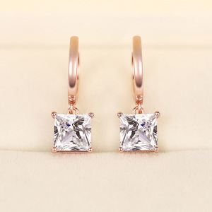 Orecchini a quattro punte con pietre scintillanti per donna, eleganti gioielli per le orecchie in stile ufficio - Product Image 6