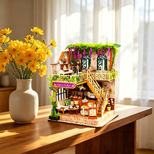 Kit <span class=keywords><strong>de</strong></span> maison miniature DIY, kits <span class=keywords><strong>de</strong></span> maisons <span class=keywords><strong>de</strong></span> poupées miniatures, modèle <span class=keywords><strong>de</strong></span> diorama <span class=keywords><strong>de</strong></span> salon <span class=keywords><strong>de</strong></span> thé floral, artisanat - Product Image 1